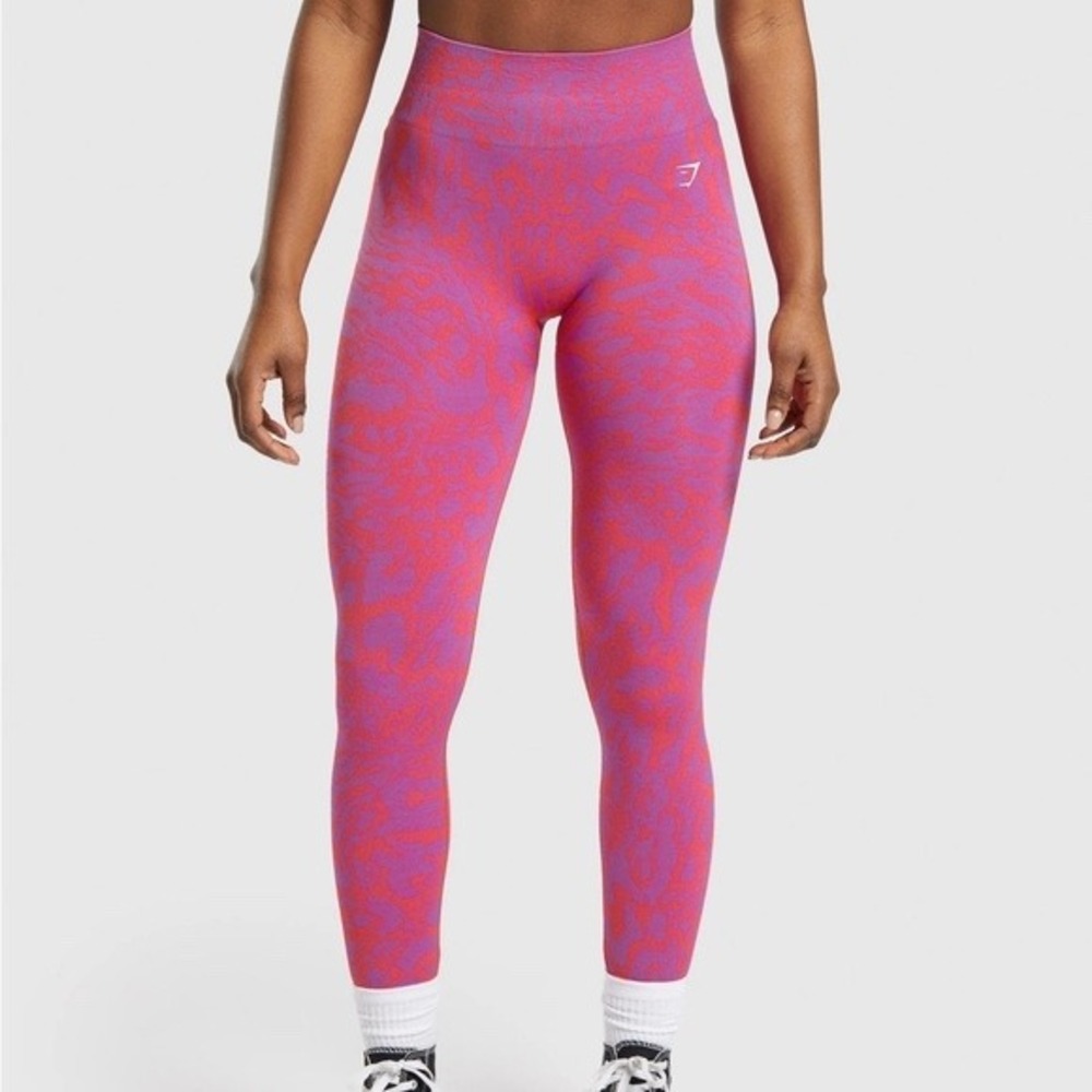 Gymshark Adapt Animal Seamless High Waisted Leggings Magenta Purple Womens XS
